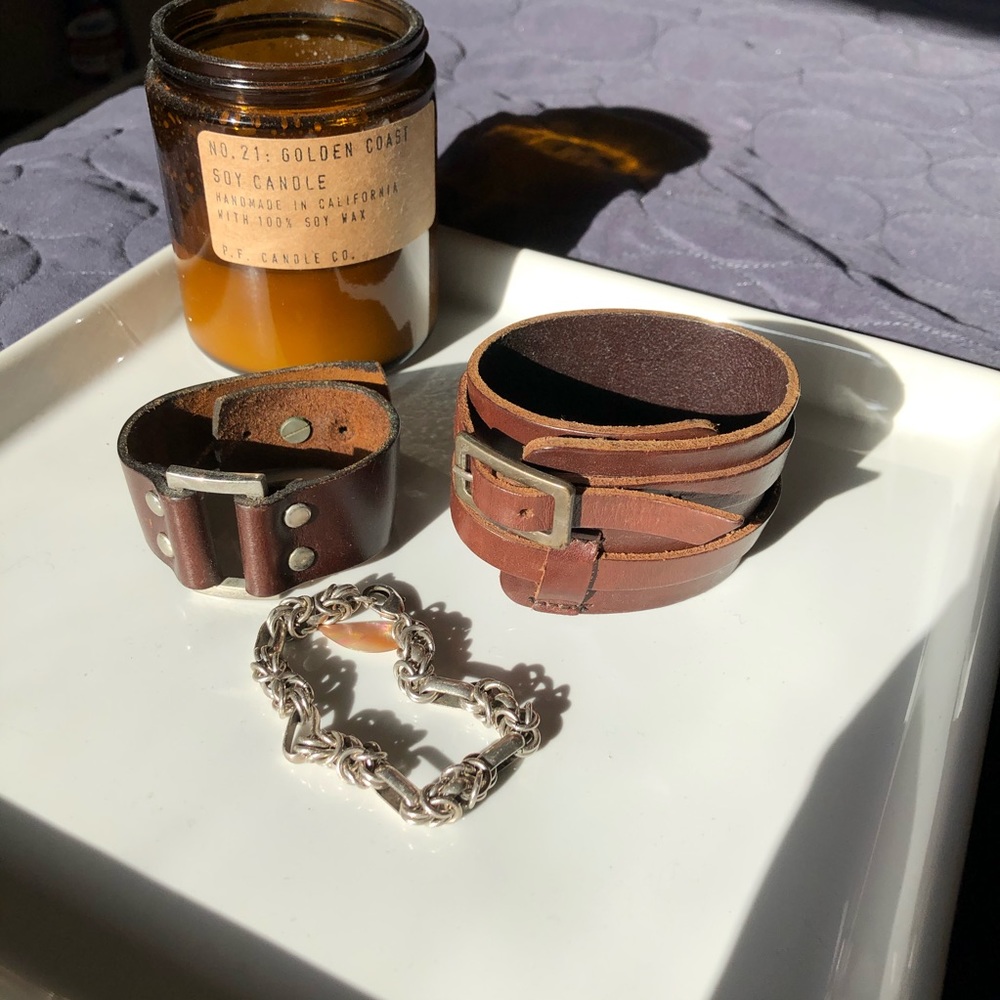 3/$21 Genuine Leather Cuff Braclets